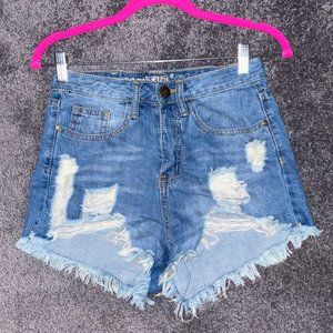 Machine Ripped Jean Shorts